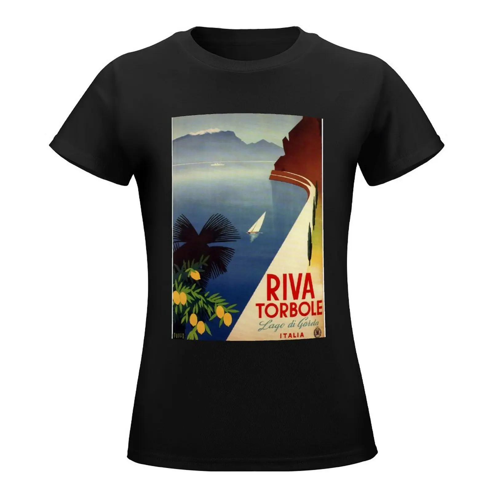 Vintage Riva Torbole Lago de Garda Italy T-Shirt summer top lady clothes korean fashion plus size tops Women clothing