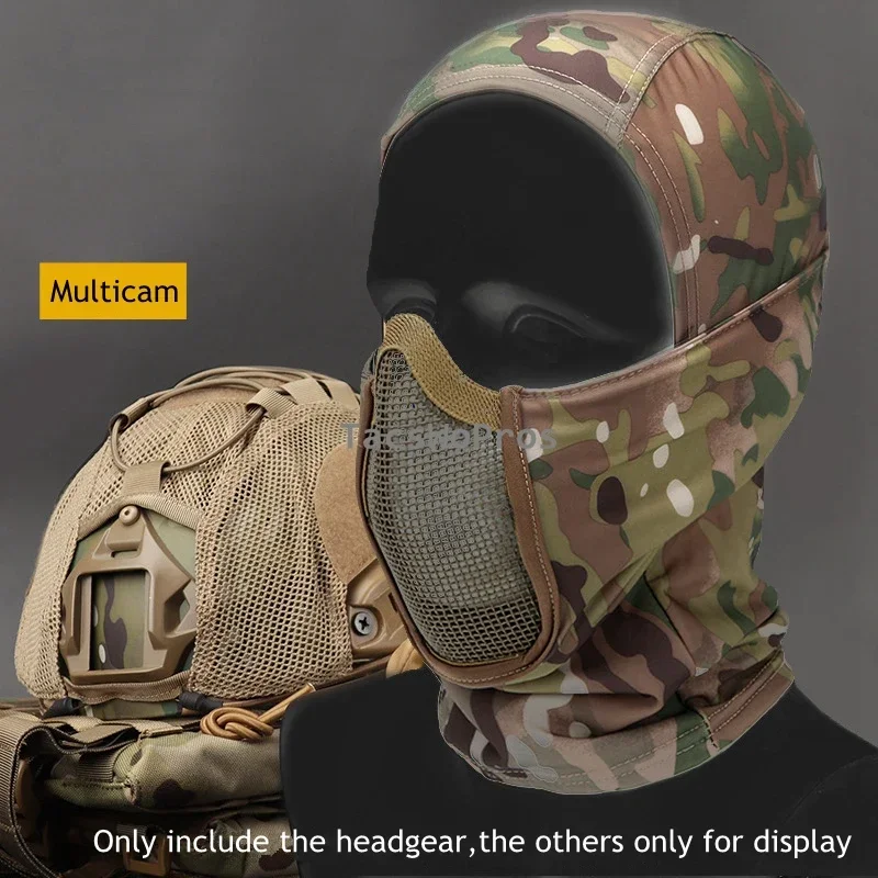 Airsoft balaclava tático para paintball, máscara facial completa, respirável, para caça ao ar livre, wargame, proteção cs