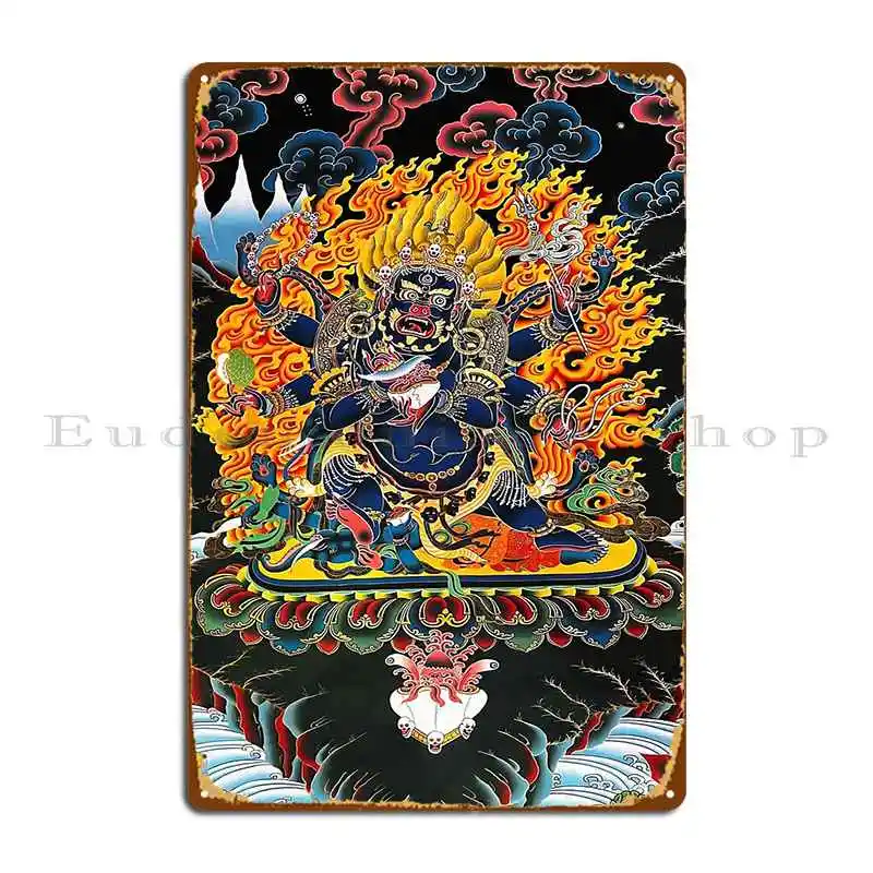 Six Armed Mahakala Metal Plaque Poster Design Poster Bar Designs Decoration Tin Sign Poster