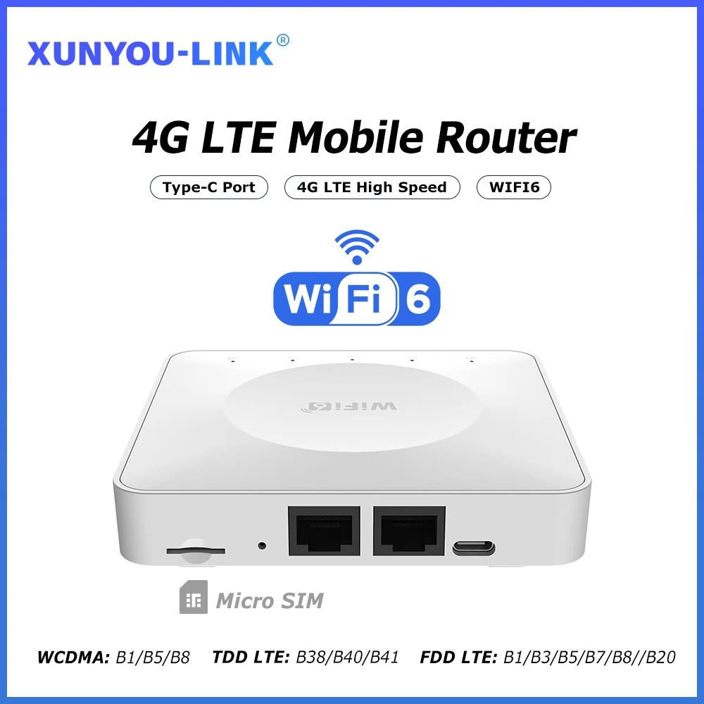 

Маршрутизатор 4G LTE, Wi-Fi, 6 модемов для SIM-карты, поддержка 32 подключения устройств, мобильный беспроводной маршрутизатор, интерфейс Typec-C для Азии, Африки, Европы