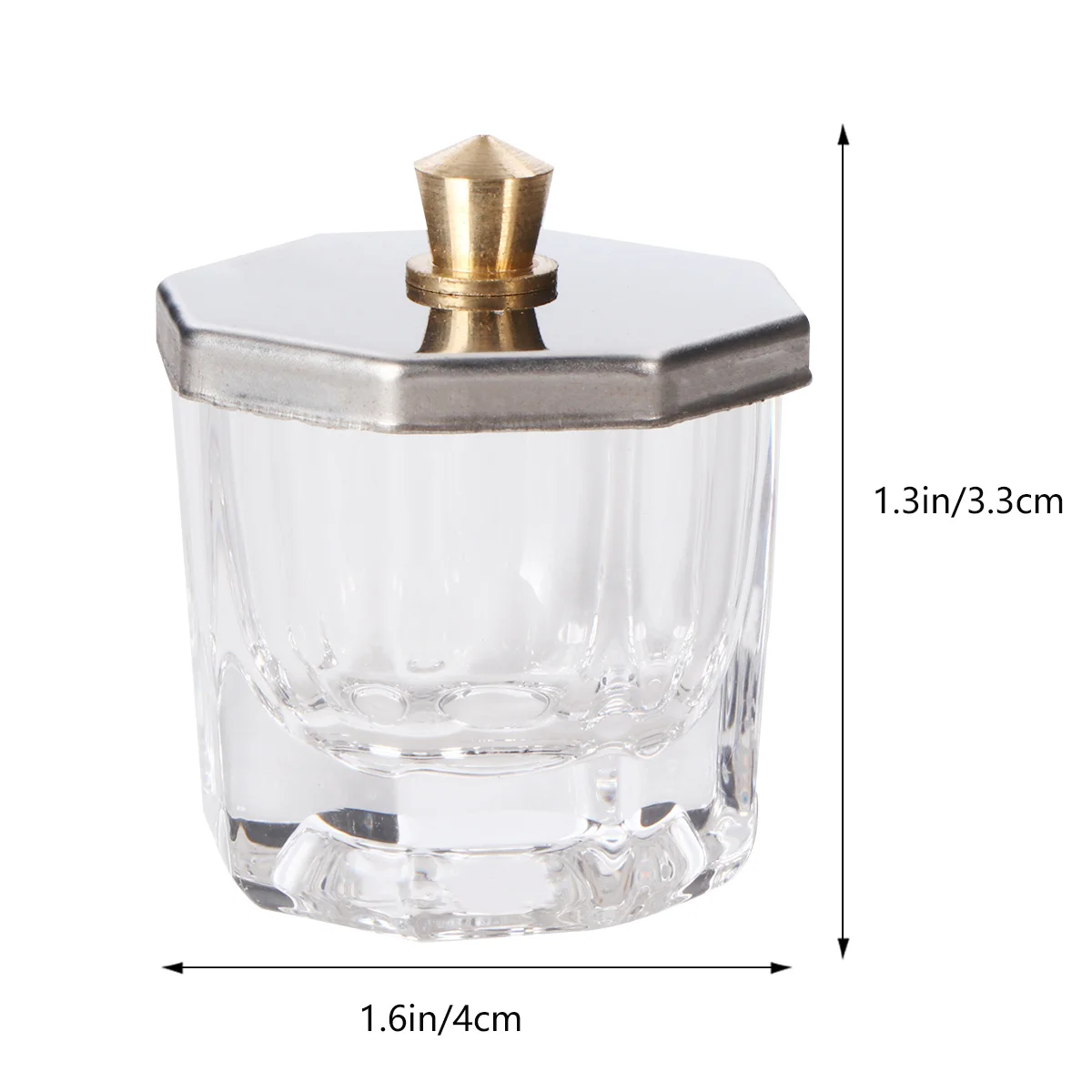 2 個ミニクリスタルネイルカップガラス小さな防塵カップネイルアート液体容器アクリルパウダー混合プロフェッショナル使用