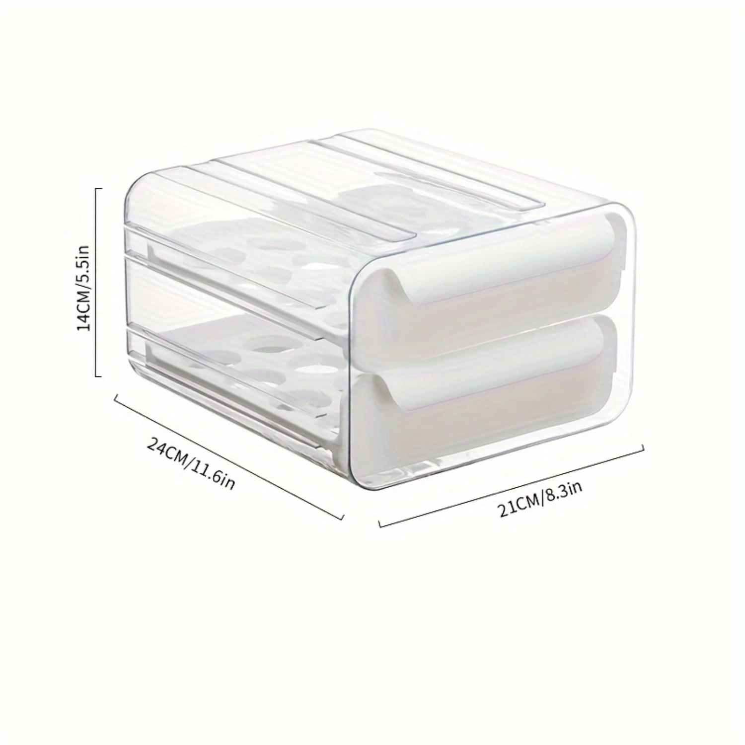 Chicken Egg  Box, Refrigerator Drawer Type Food Grade Egg Rack Tray Egg Holder Household Fresh-keeping  Organizer