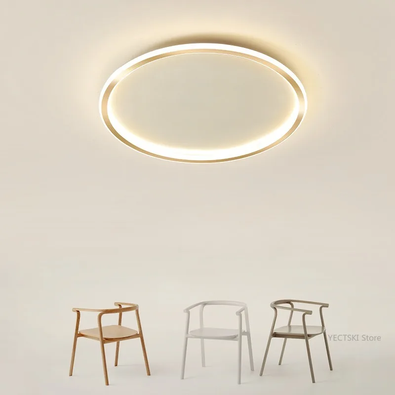 Bedroom light, simple circular ultra-thin living room ceiling light, modern study light, Nordic home warm room light