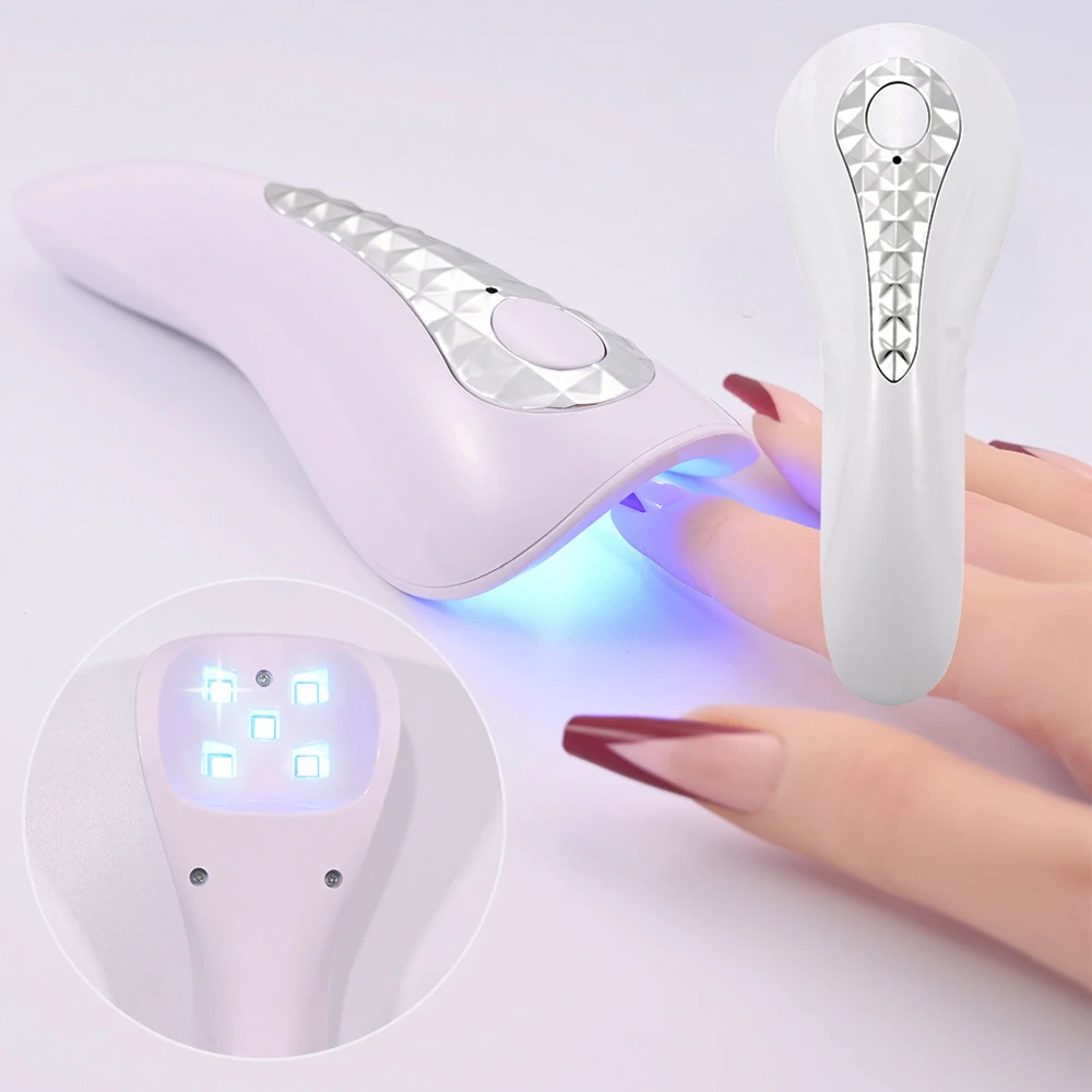 Mini lámpara UV LED para uñas, luz UV recargable para uñas, portátil, Gel de pegamento de diamantes de imitación, lámpara Led, secador de uñas de Gel de curado Flash