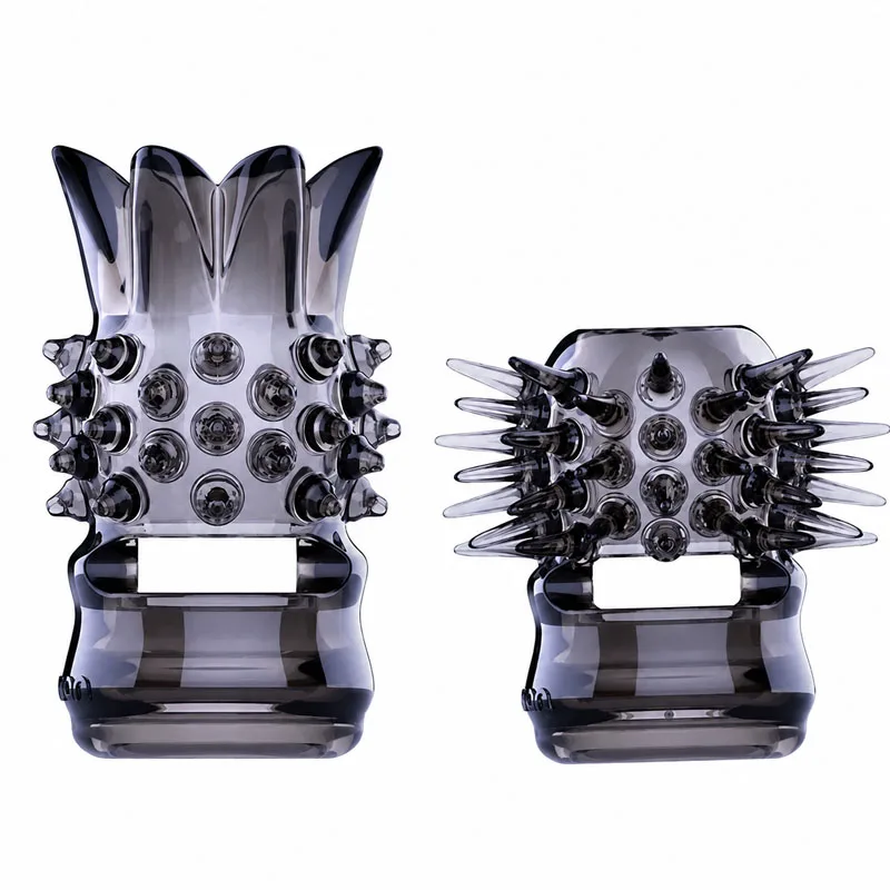 TPE Spiked Cock Ring Set - Textured Penis Sleeve for Enhanced Stimulation & Delay Play