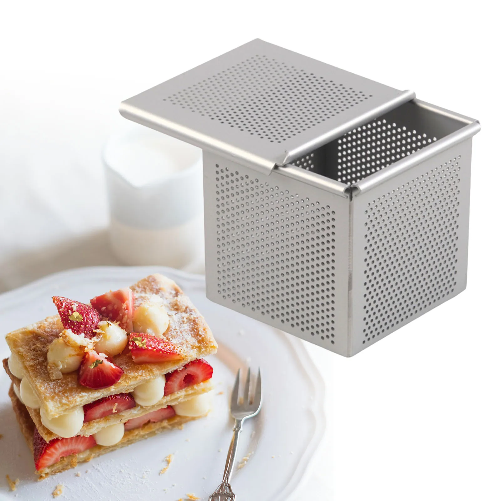 Mini Loaf Pan Sturdy Rectangular Oven Tray Removable Nonstick Aluminum Alloy Cake Pan Dish Tart Tin Puff Pastry Baking Tray