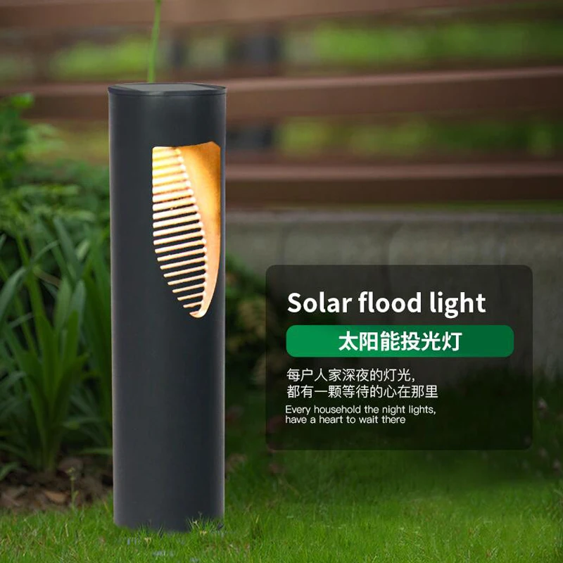 Cylindrical Outdoor Waterproof Solar Garden Lawn Light Auto On/off Wireless Solar Pathway Light