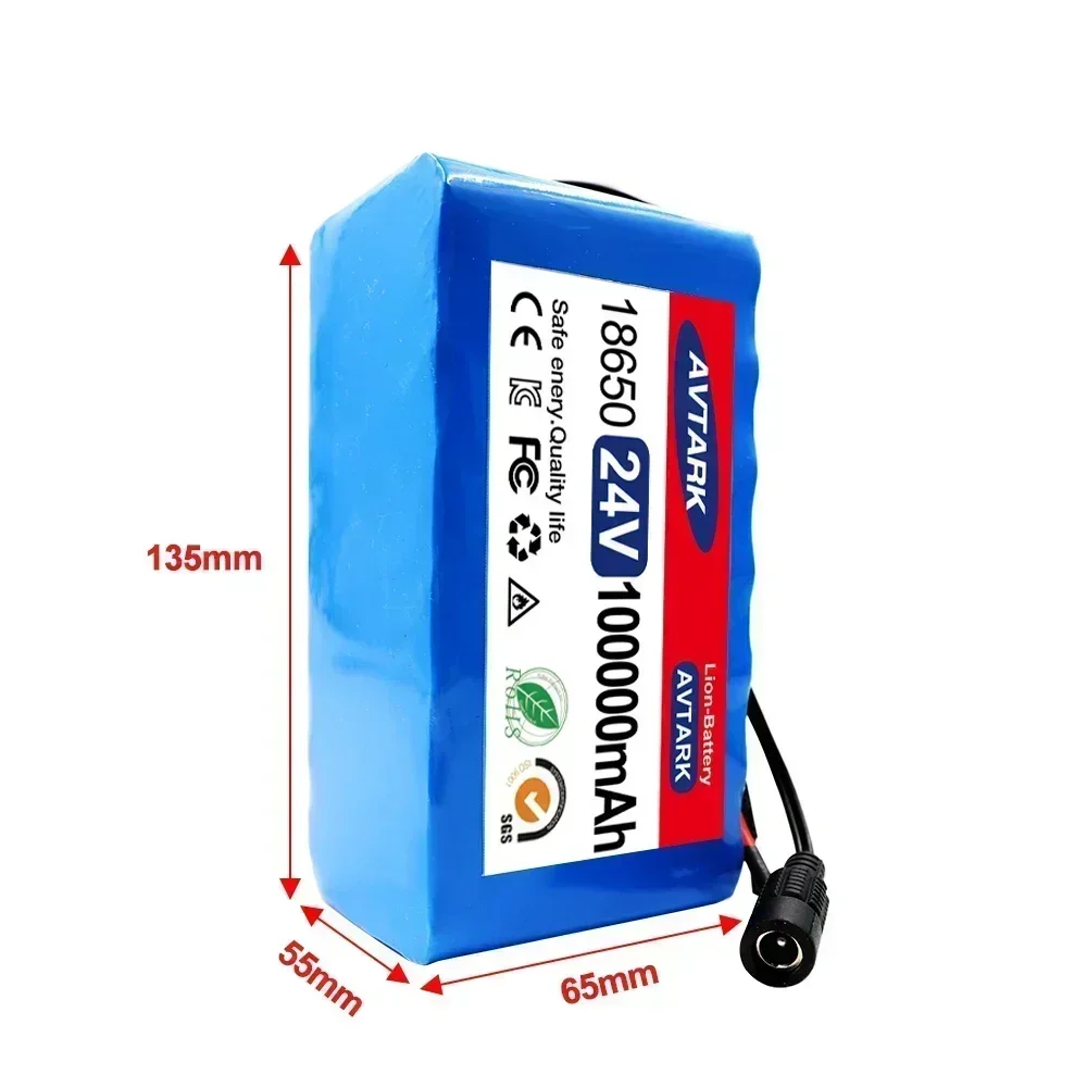 2024 new High Capacity 24V 100Ah 7s3p 18650 lithium battery 24V 100000mAh lithium-ion rechargeable battery pack+2A charger