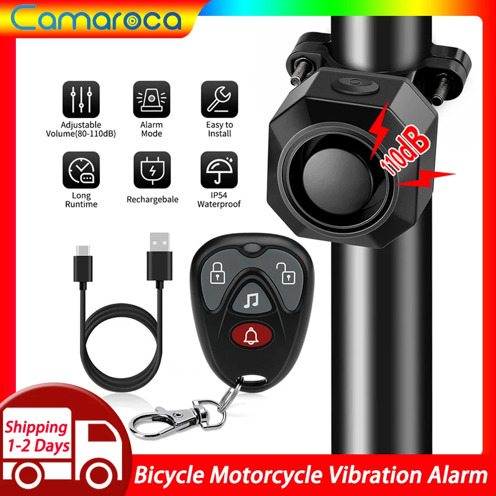 Camaroca New Bike Alarm Wireless Outdoor Waterproof Bicycle Burglar Alarm Remote Control Motorcycle Alarm Security Protection