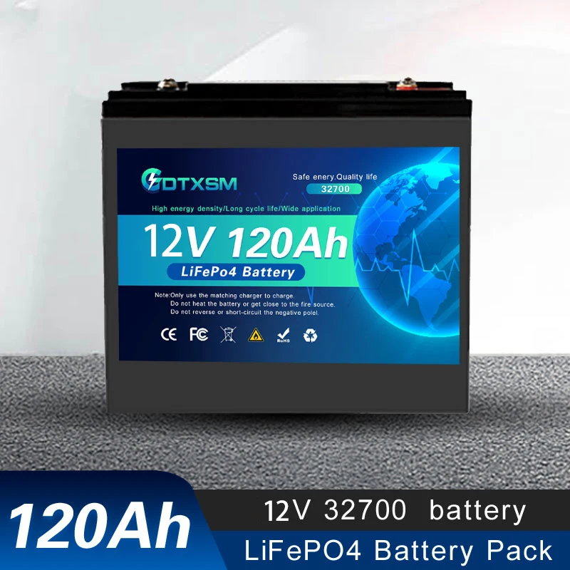 

NEW 32700 12V 120AH LiFePO4 battery has a built-in 100msrv rechargeable Ferrous lithium phosphate solar off-grid battery.