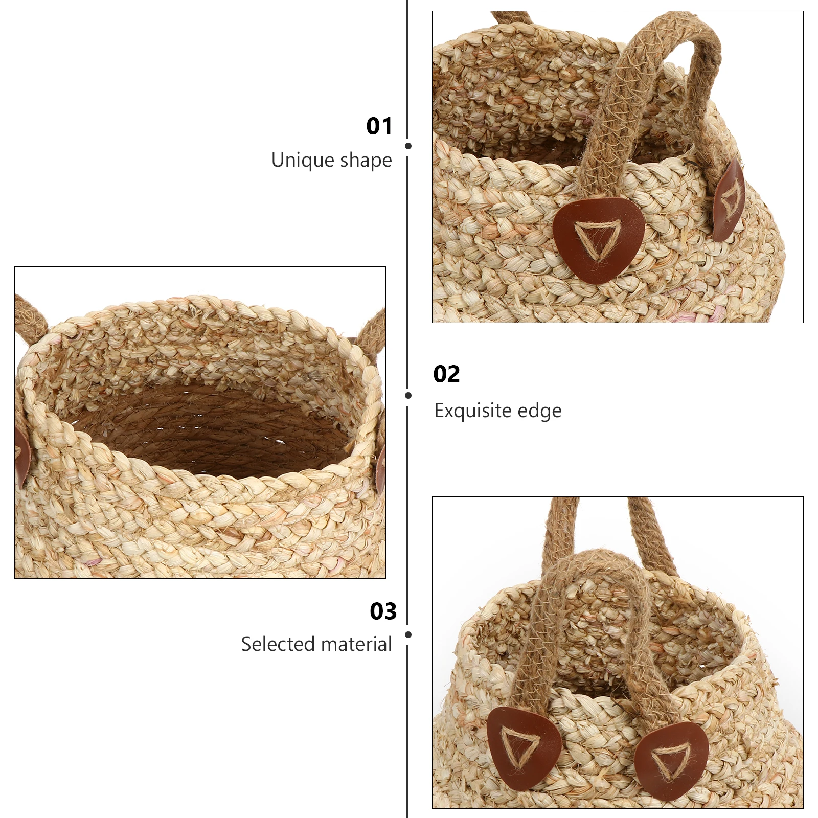 

Wicker Flower Handmade Straw Storage Basket For Home Decor Flower Arrangement Portable Mini Organizer Natural Tabletop