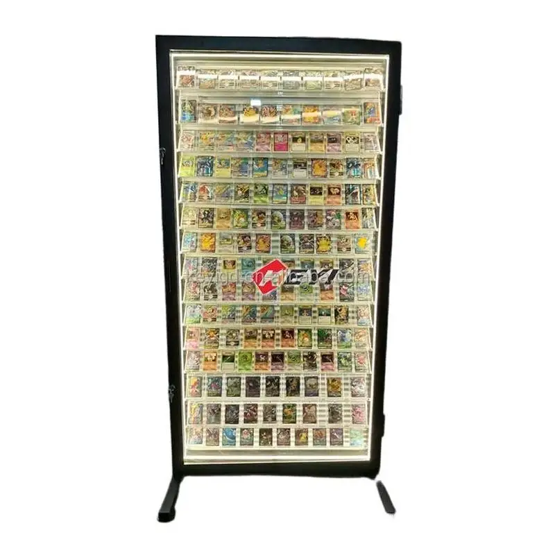custom.Single and Double Sided Metal Frame Bracket Height Adjustable Acrylic Card Rails with Sliding Card Display