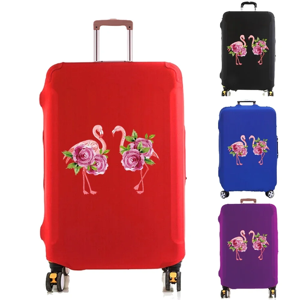 

Luggage Cover Suitcase Protector Elasticity Scratch Resistant Case Rose Flamingo Print Dust Cover for 18-32 Inch Travel Trolley