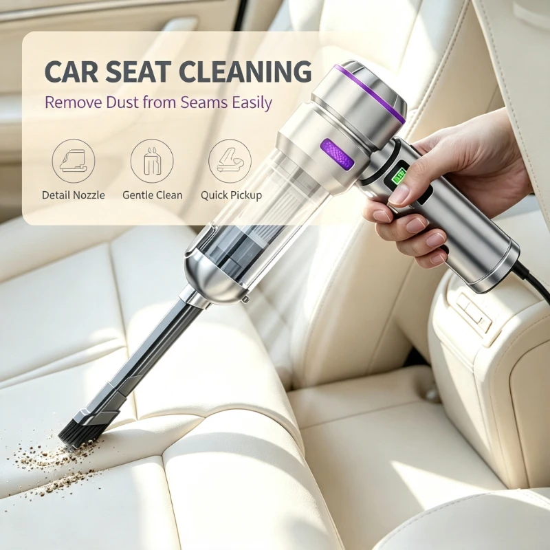 98000PA Powerful Cordless Handheld Car Vacuum Cleaner With LED Light Portable Mini Vacuum Blower For Home & Car Cleaning