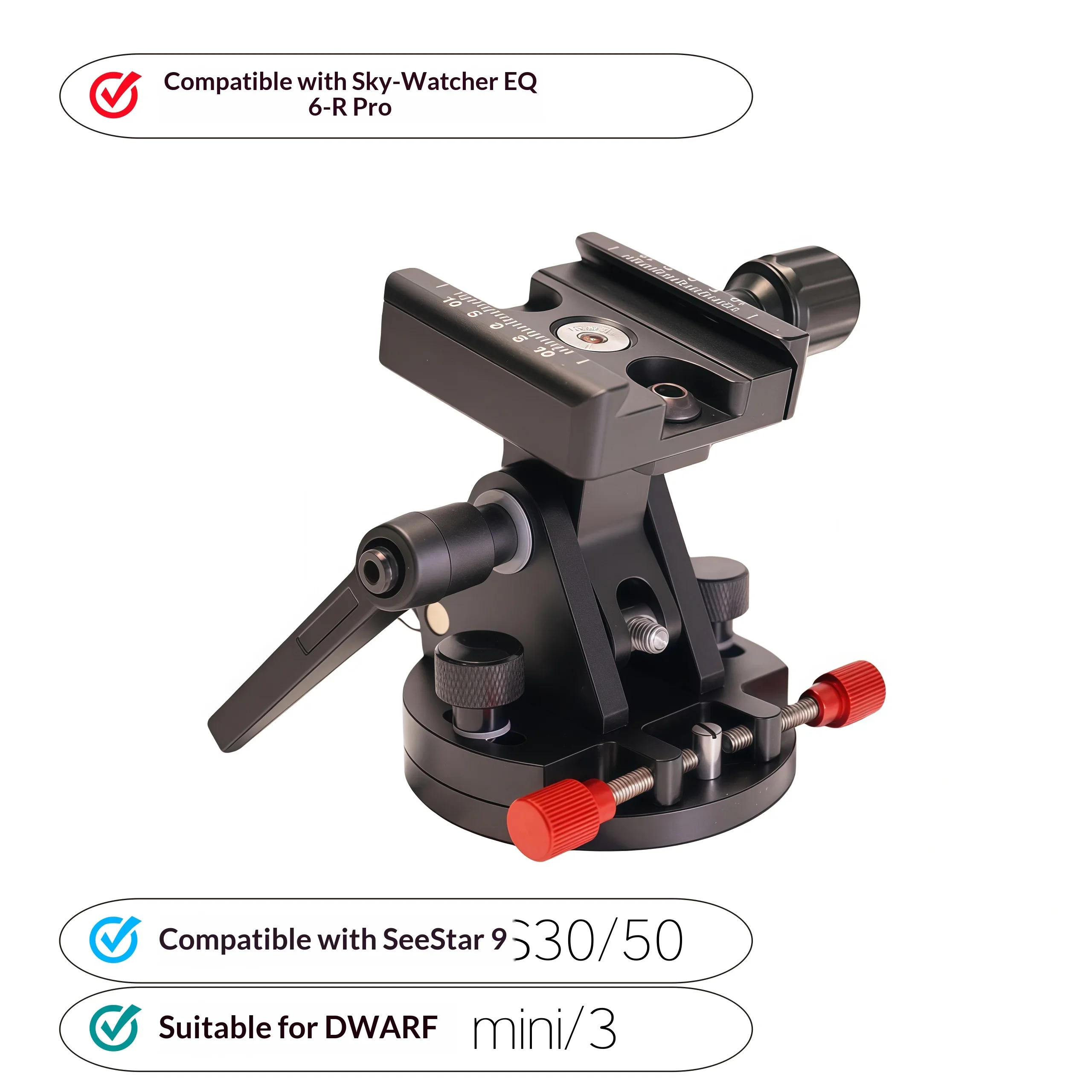 S50 All Metal Equatorial Precision Latitude Adjustment Bracket 60°Adjustable High-Precision Fine-Tuning Bracket with 3/8