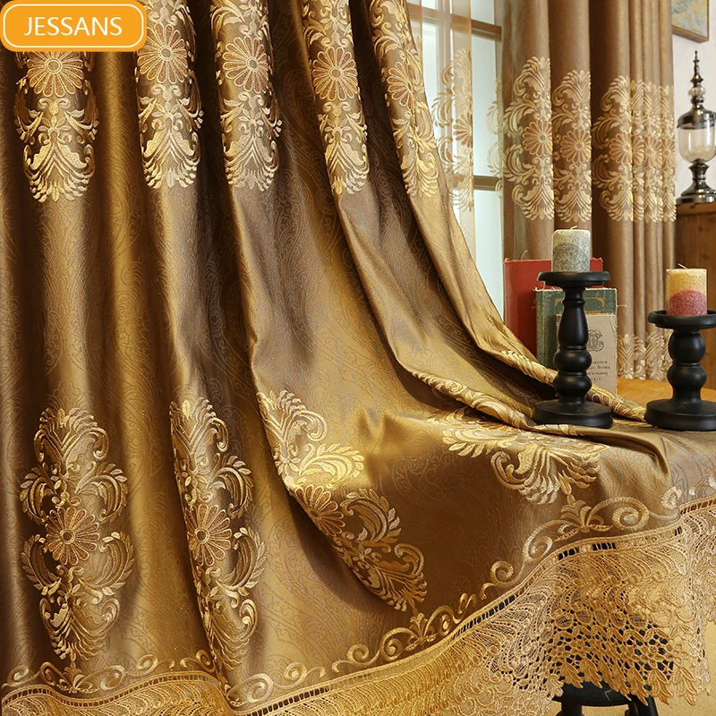 

Luxury and atmospheric shading curtain fabric for high-end European style living rooms Curtains for Living dining room bedroom