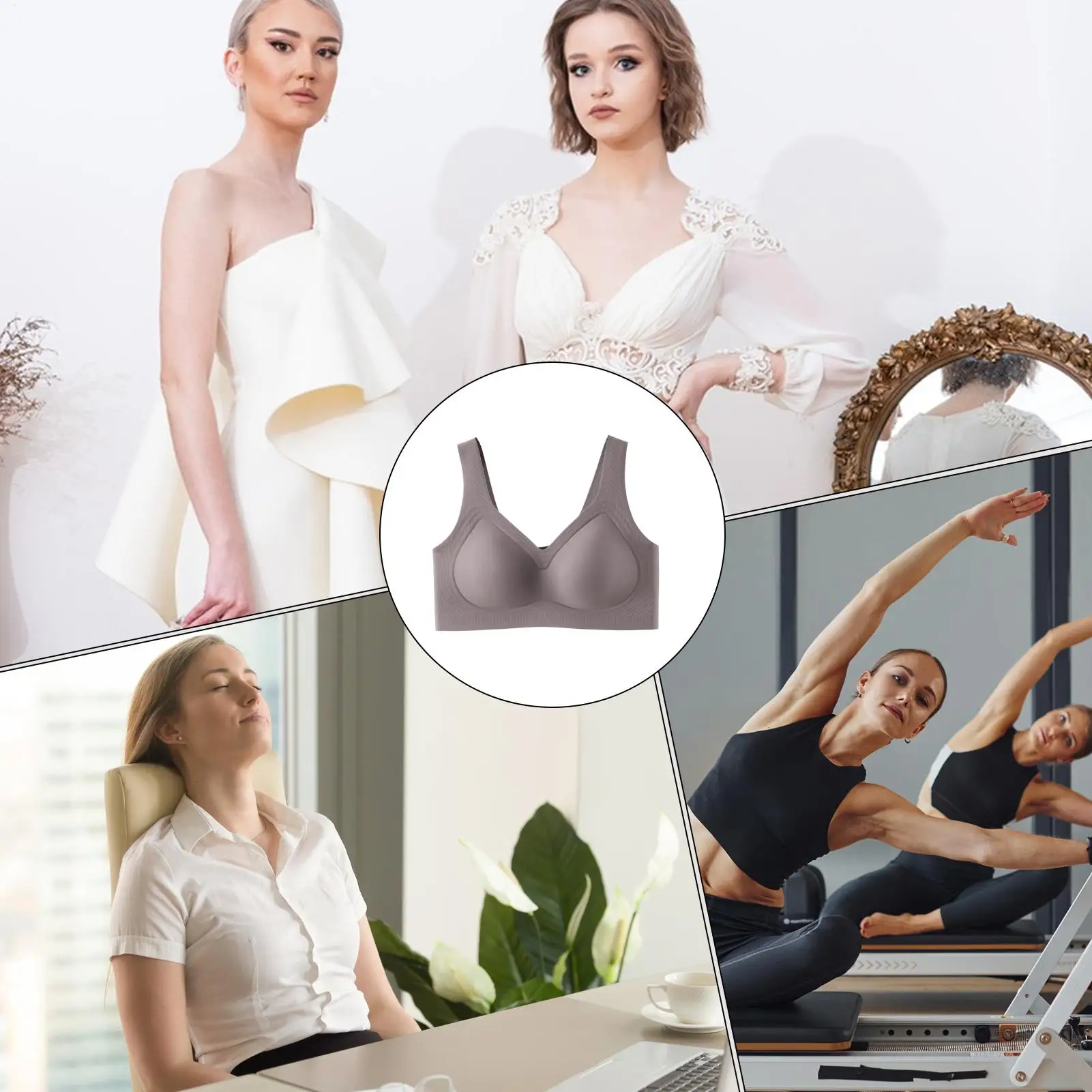 Jelly Bra Seamless Jelly Push Up Bras For Women Wireless Breathable Comfortable Underwear Lift Support Coverage For Seniors