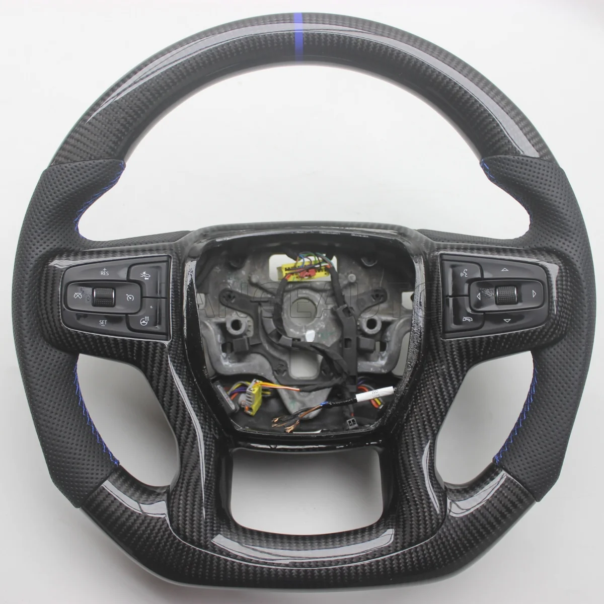 Custom Item D Shape Replacement Real Carbon Fiber Steering Wheel with Leather for Chevrolet Blazer 2019-2022