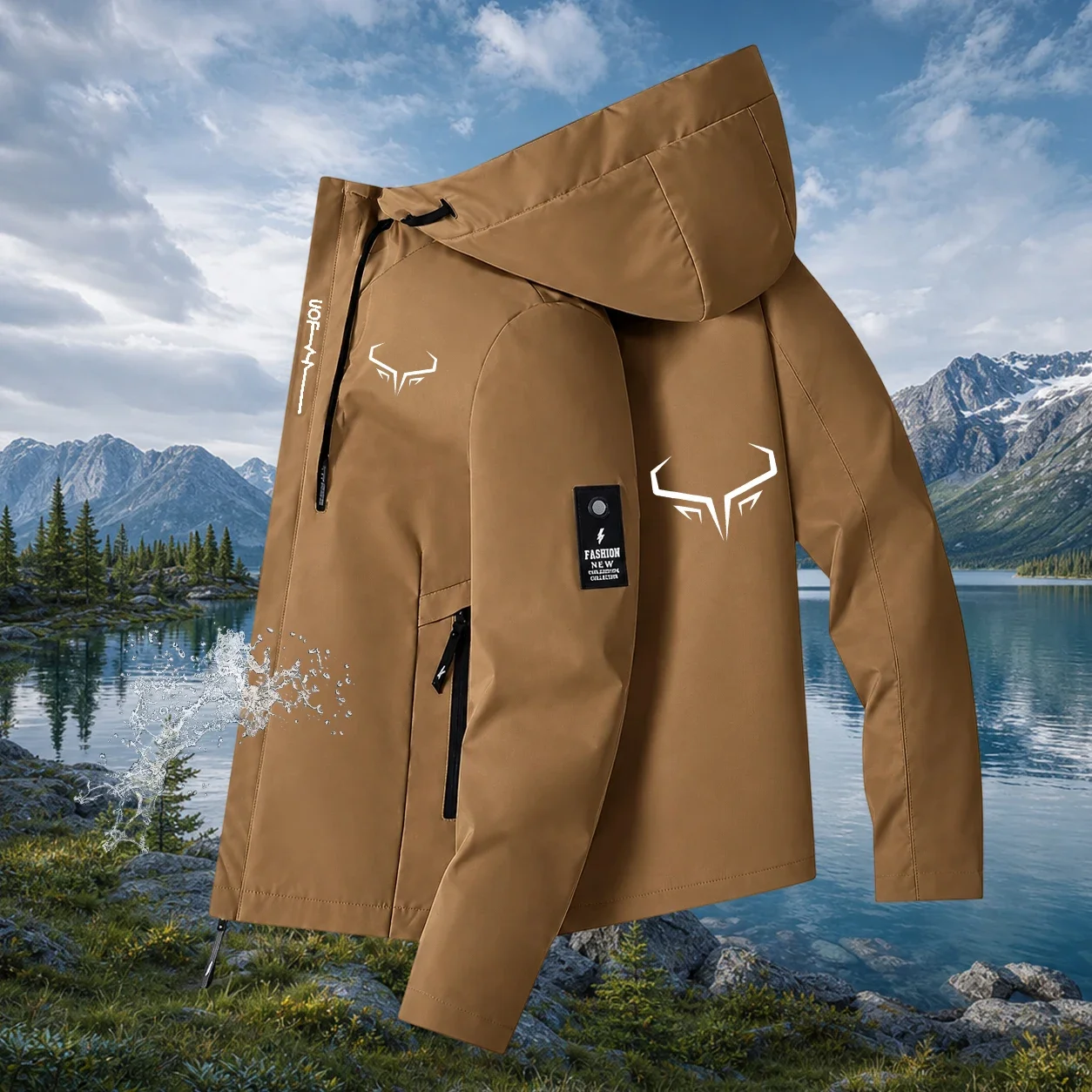 .2026 Men's Windproof Sports Jacket Hooded Outdoor Training Coat High-Quality Athletic Windbreaker Casual Streetwear Running Top