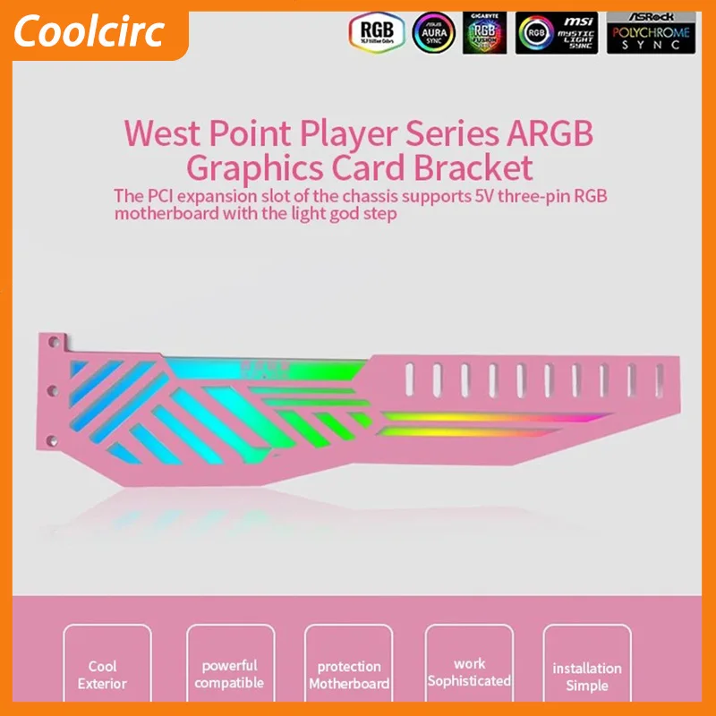 

Coolcirc ARGB 5V 3PIN graphics card bracket computer graphics card VGA bracket Desktop PC Case DIY Accessories