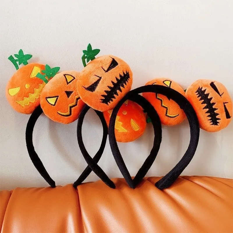 1-5PCS Cartoon Pumpkin Devil Horns Halloween Headband Cute Cosplay Hair Accessories Party Favors Fun Festive Costume Headwear
