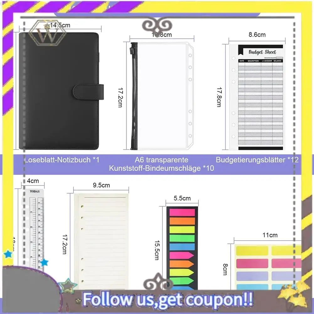 

New A6 Budget Binder,A6 Money Organizer For Cash, Budget Binder With Cash Envelopes, Budget Envelopes Organizer For Money