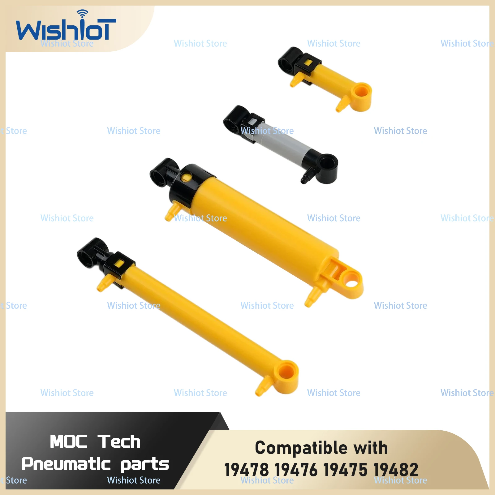 MOC Tech Pneumatic Parts Air Pump Tank Push Rod Putter Cylinder Air Power Bricks for Building Block 19478 19476 19475 19482
