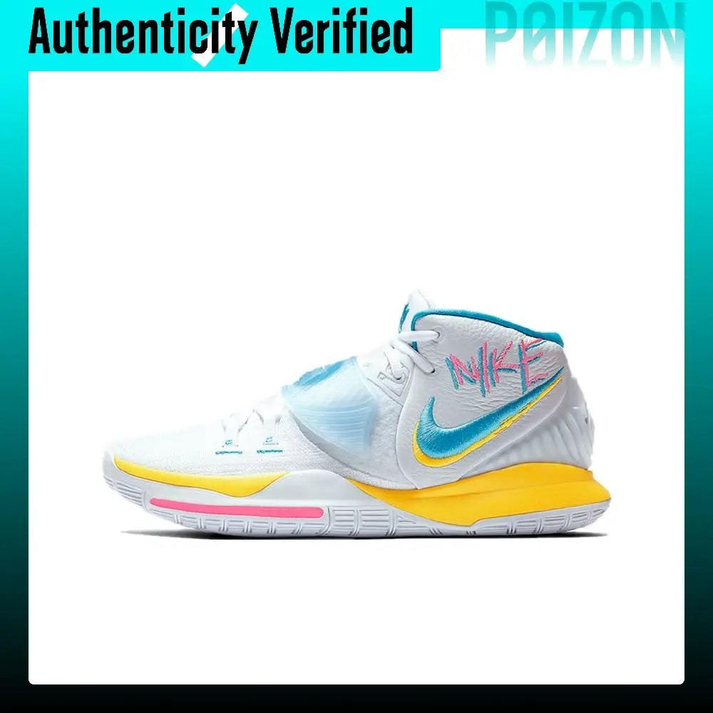Nike Kyrie 6 Basketball Shoes Unisex Mid Top White Blue BQ4630-101