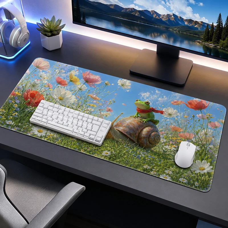 Mouse Pad Gaming Spring Frog printon demand Computer New Mousepad XXL Mechanical Keyboard Pad Carpet Soft Mouse Mats Table Mat