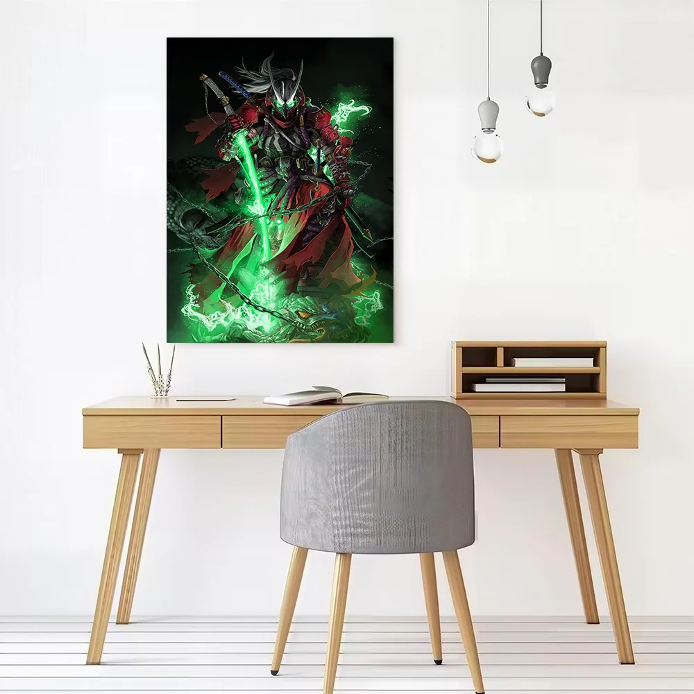 Demon Samurai Canvas Print Perfect Gift for Fans Lovers Personalized Wall Art Poster for Home Decor Luxury Decoration Bedroom