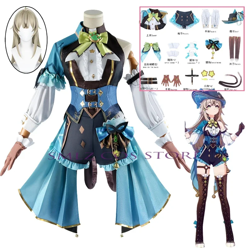 Kirara Cosplay Game Genshin Impact Costume Phantom in Boots Uniform Hat Tail Headwear Leggings Inazuma Halloween Party for Women