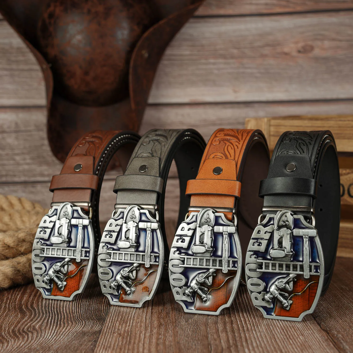 

Пряжка ROOFER на синей основе, модный и уникальный, с узором хвоста Феникса, ремень с заклепками из полиуретана с тиснением, ремень без разветвления