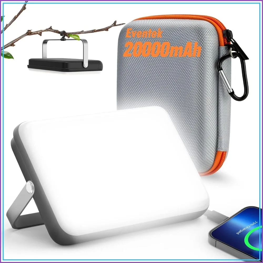 

20000mAh Rechargeable LED Camping Lantern, Ultra Bright, Portable Power Bank, 144H Runtime, IPX5 Waterproof Emergency Light for Outages