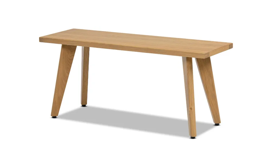 

Solid red oak bench, natural brown