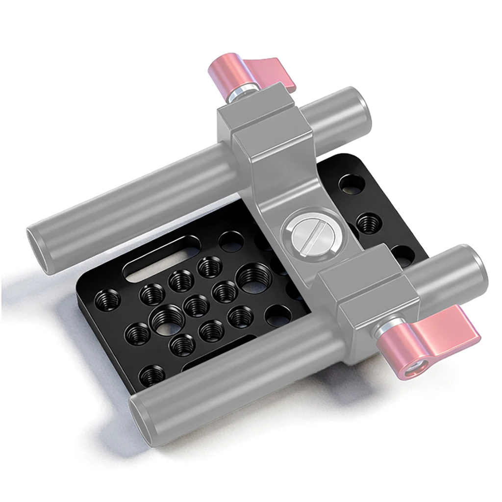 Multifunktionale Schnellwechsel-Montageplatte mit 1/4" 3/8" Schraubenlöchern aus Aluminiumlegierung für DSLR-Kamera-Stativhalterung – Detail 5