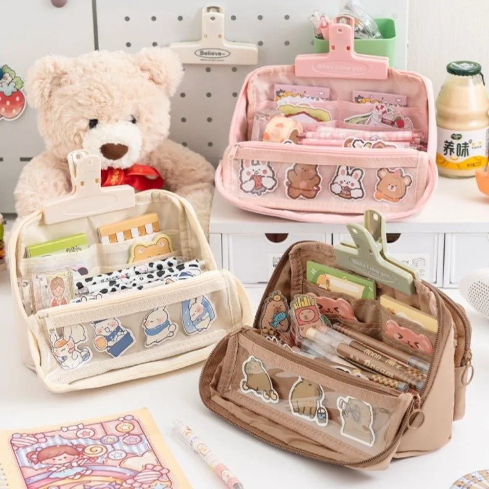 

Nine Layer Pen Bag Detachable Pocket Partition Pencil Bag​​ Multi-functional Large Capacity Stationery Storage Pouch
