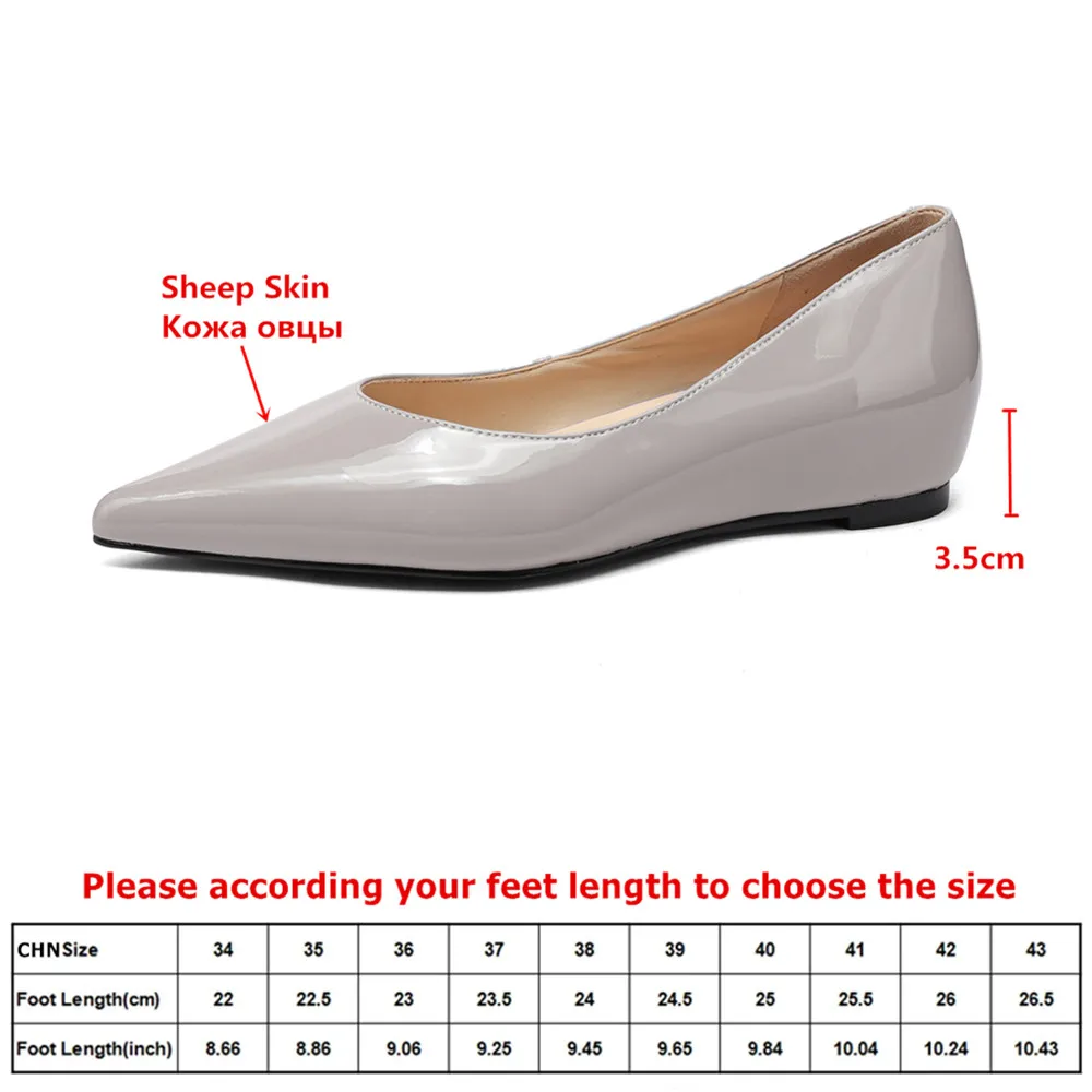 MILI-MIYA Women Pointed Toe Full Sheepskin High Heels Shoes With Increased Height Inside Slip On Solid Color Big Size 34-41