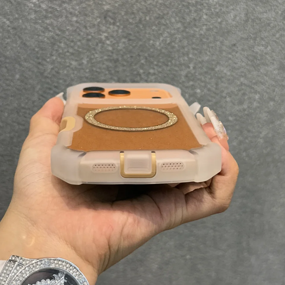 حافظة هاتف مغناطيسية لامعة لهاتف آيفون 17 برو ماكس 14 15 16 برو ماكس بلس 17 اير 13 غطاء مغناطيسي مقاوم للصدمات