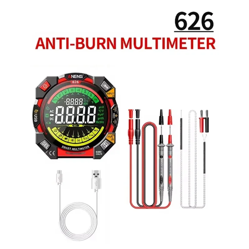 Exquisite- 626 Multitester Ohmmer Current Meter Rechargeable USB 600V Voltage Test 6000 Counts Portable Multimeter Detector