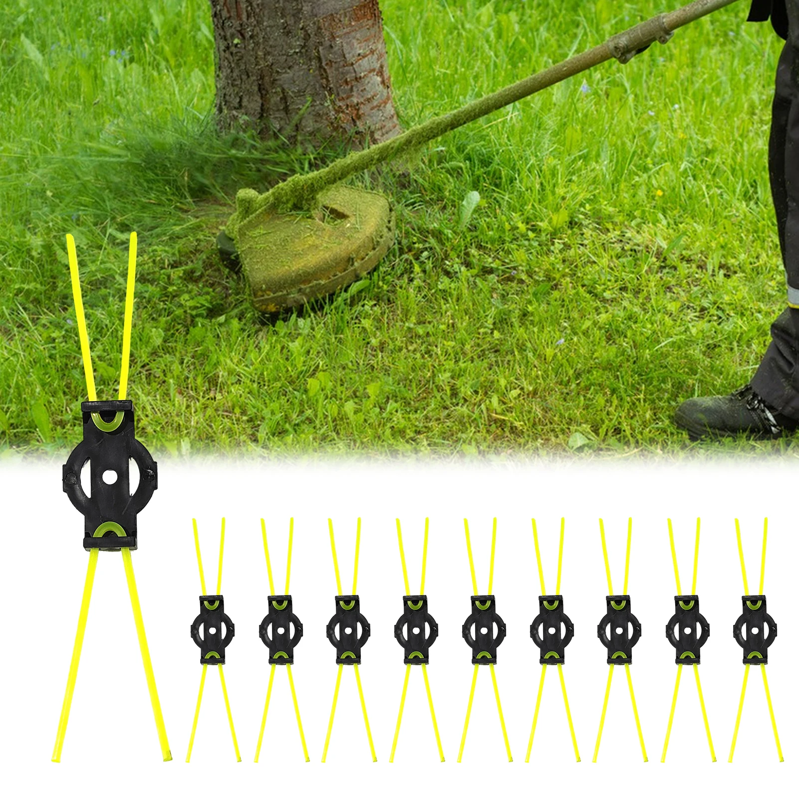 

10Pcs Nylon Grass Trimmer Head Blades Replacement Parts Universal Rope Cutter Simple Installation Lawn Mowing Cutter Accessory