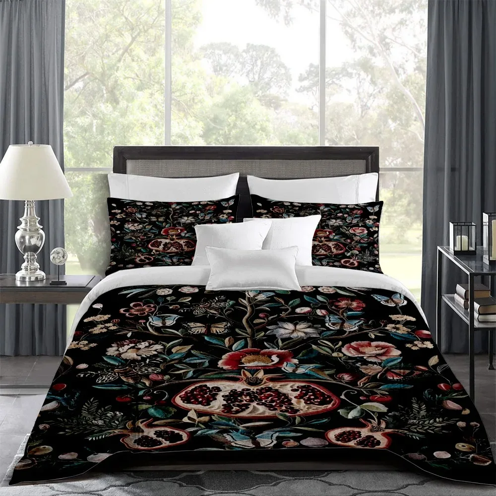 

Gothic Pomegranate Duvet Cover Set EU Single Double King US Twin Full Queen Size Bed Linen Set