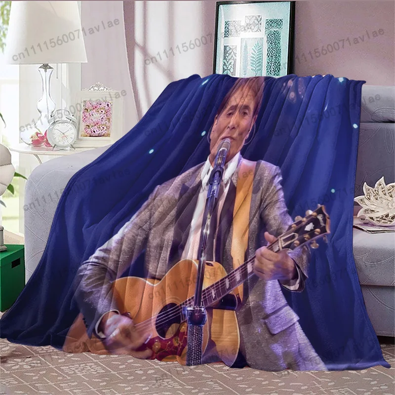 Customize 1pc 230GSM High-Definition Printed Blanket Designed by British Singer Cliff Richard, Adds Playful Charm to Bedroom, Li