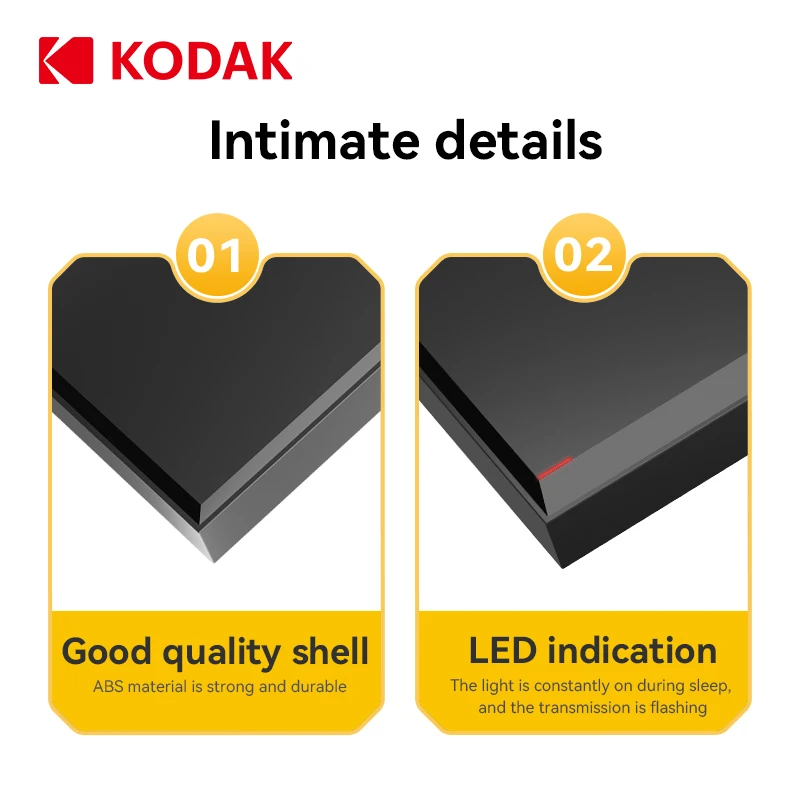Przenośny zewnętrzny dysk twardy Kodak P190 5Gbps 500GB 1T 2T USB3.0 Lekki dysk PHDD do komputerów PC, tabletów, PS5, XBOX, laptopów i komputerów stacjonarnych — zdjęcie produktu 6