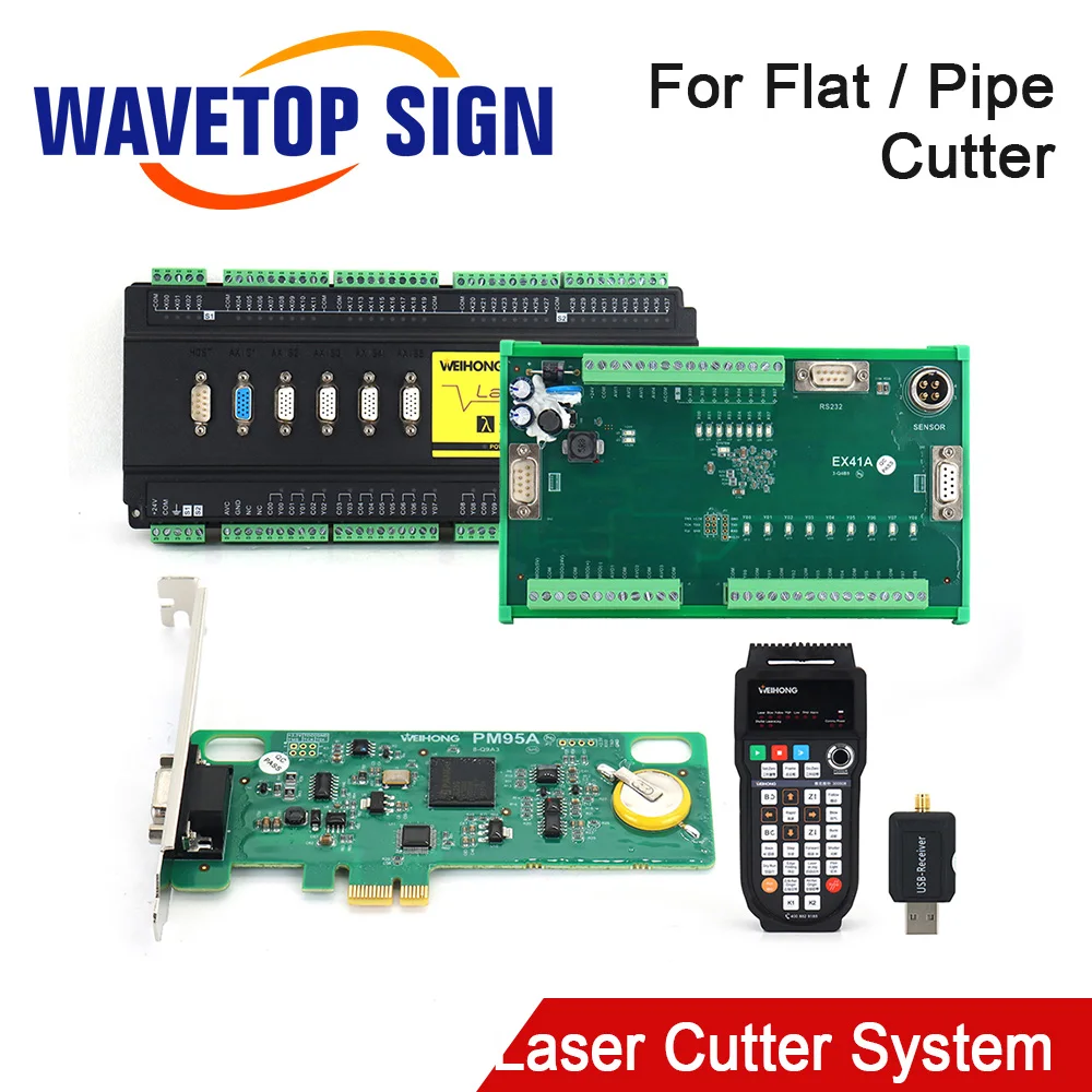 

Волоконный лазерный контроллер WeiHong PM95A + Lambda 21L с беспроводным маховиком для резки плоских и труб, высокая мощность резки