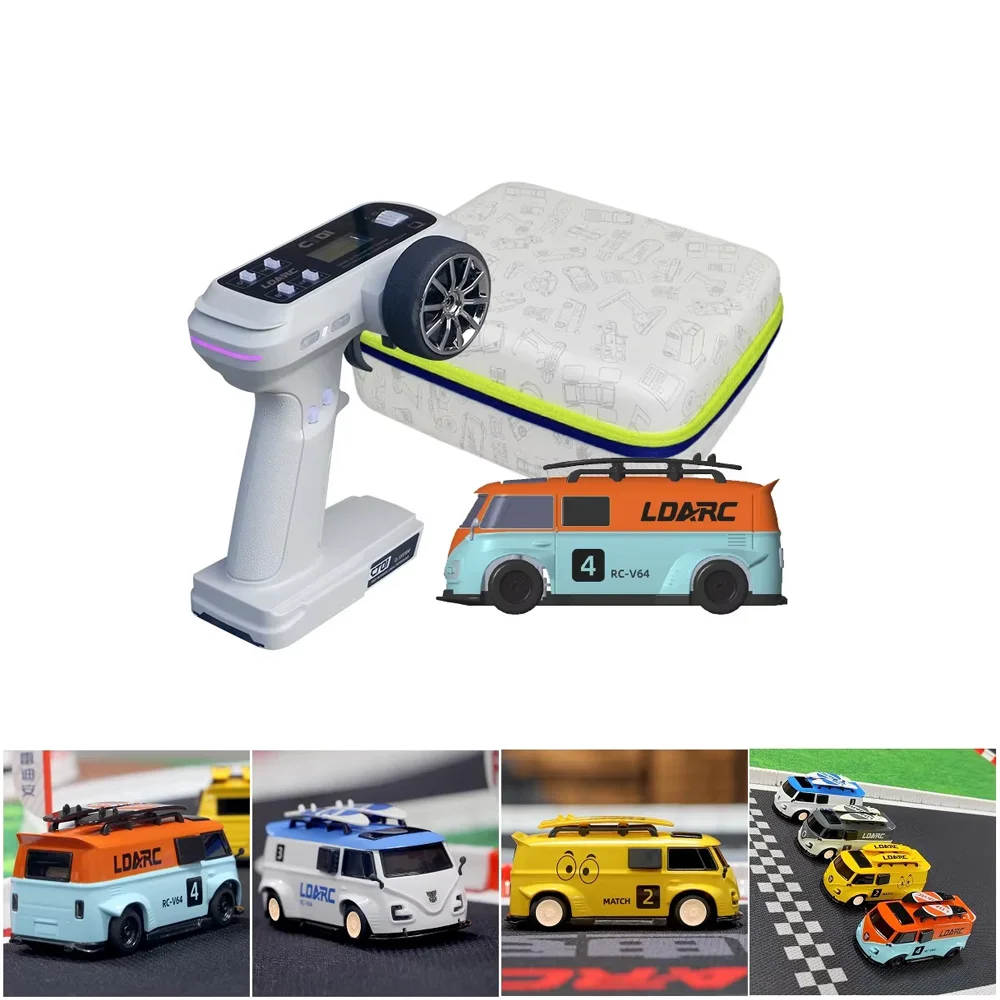 LDARC V64 1/64 ミニ RC 模擬電動リモコンモデルカーテーブルトップバス車両 RTR 2.4GHz 大人子供のおもちゃ