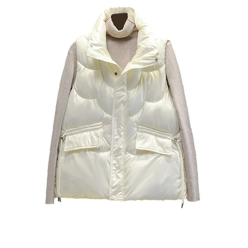 

plus Size 240 Pou Korean Sle Loose Women's Vest Jaet Autumn Winter Faionable Versatile Trendy Warmth ket Detail