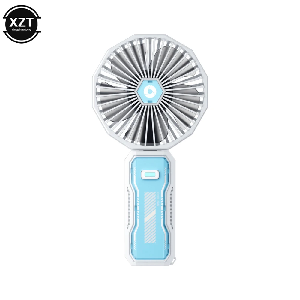 

2400mAh Handheld Mini Fan Foldable Portable Neck Hanging Fans 3 Speed USB Rechargeable Desktop Fan for Home Office Camping