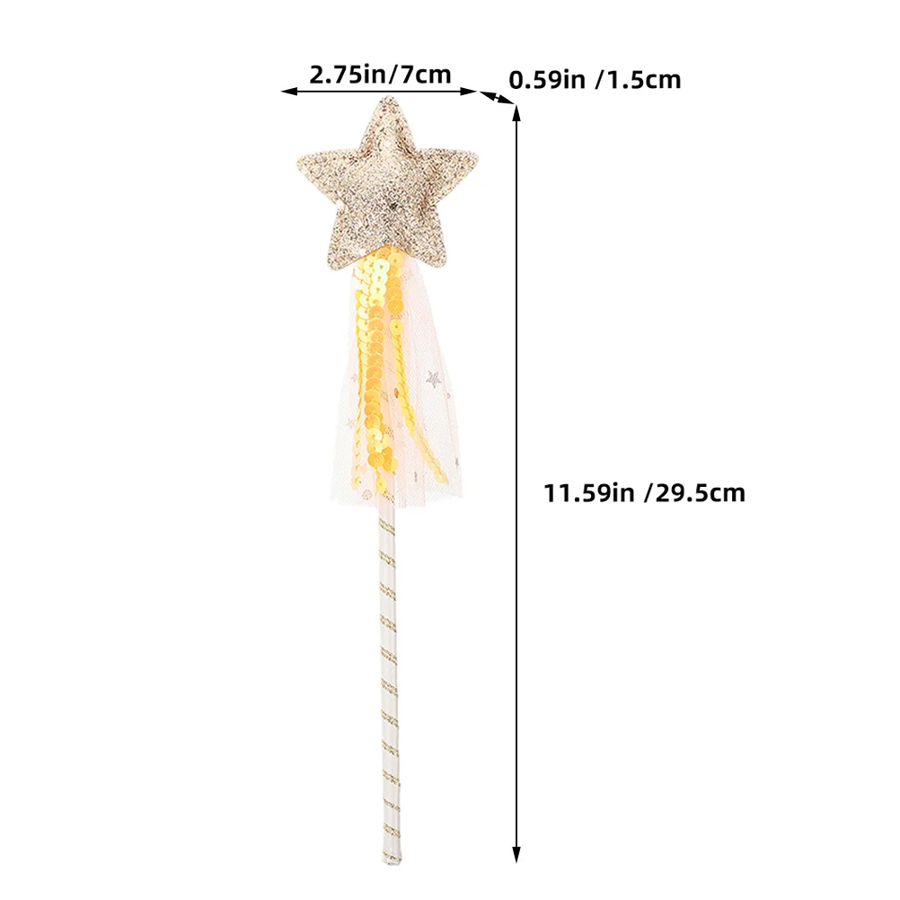 2Pcs Star Topper Fairy Wands Comfortable Lightweight Sticks Perfect for Kids Party Dress Up Cosplay Performance
