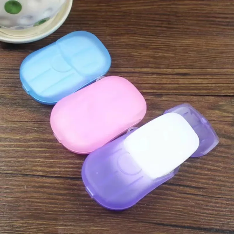 2/4box Portable Bathroom Soap Slices Bath Hand Washing Slice Sheets Outdoor Travel Scented Foaming Soap Paper Soap Tablets