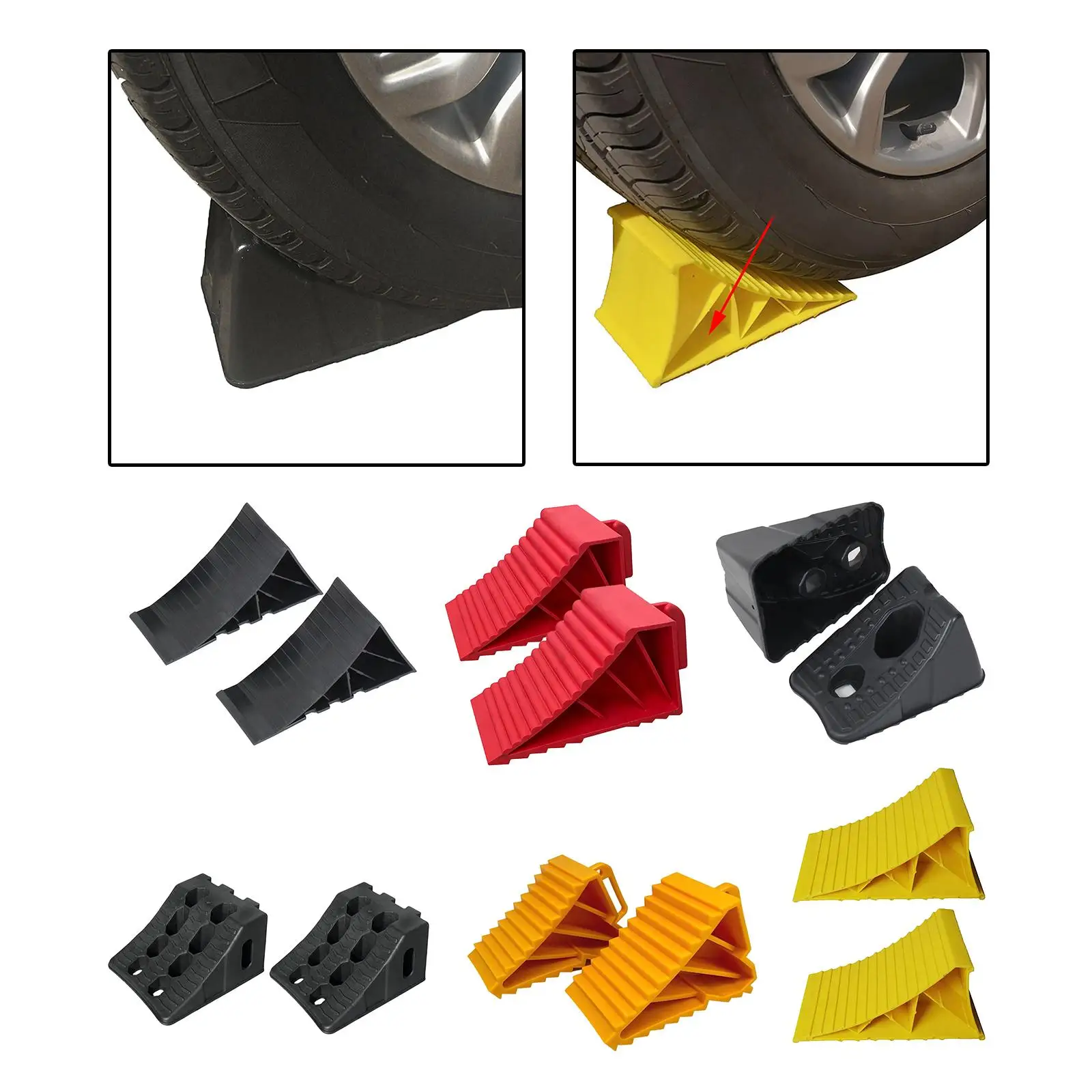 

2 Pieces Heavy Duty Wheel Chocks Rubber Wheel Chocks Easy to Use Spare Parts Universal Tire Stopper for Truck Car Camper